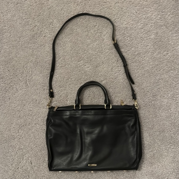 Rebecca Minkoff Small Laptop Bag, Black with Gold Hardware - Picture 2 of 4